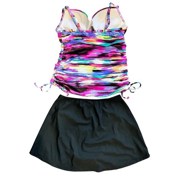 Assets By Spanx Underwired Padded Tankini and NWT Swim Skirt Set Size Medium - Picture 4 of 8